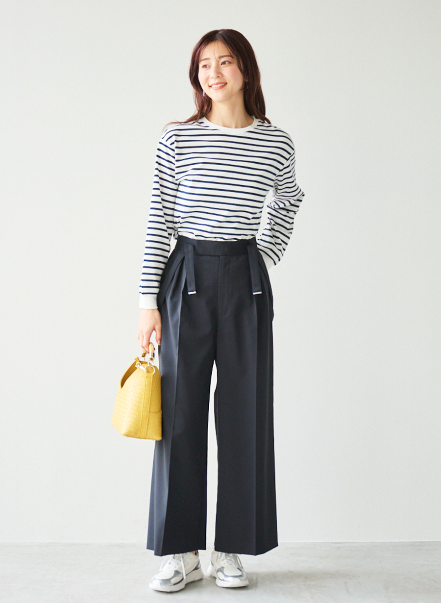 サスペンダー付きワイドパンツ/セットアップ可｜LOUNIE（ルーニィ