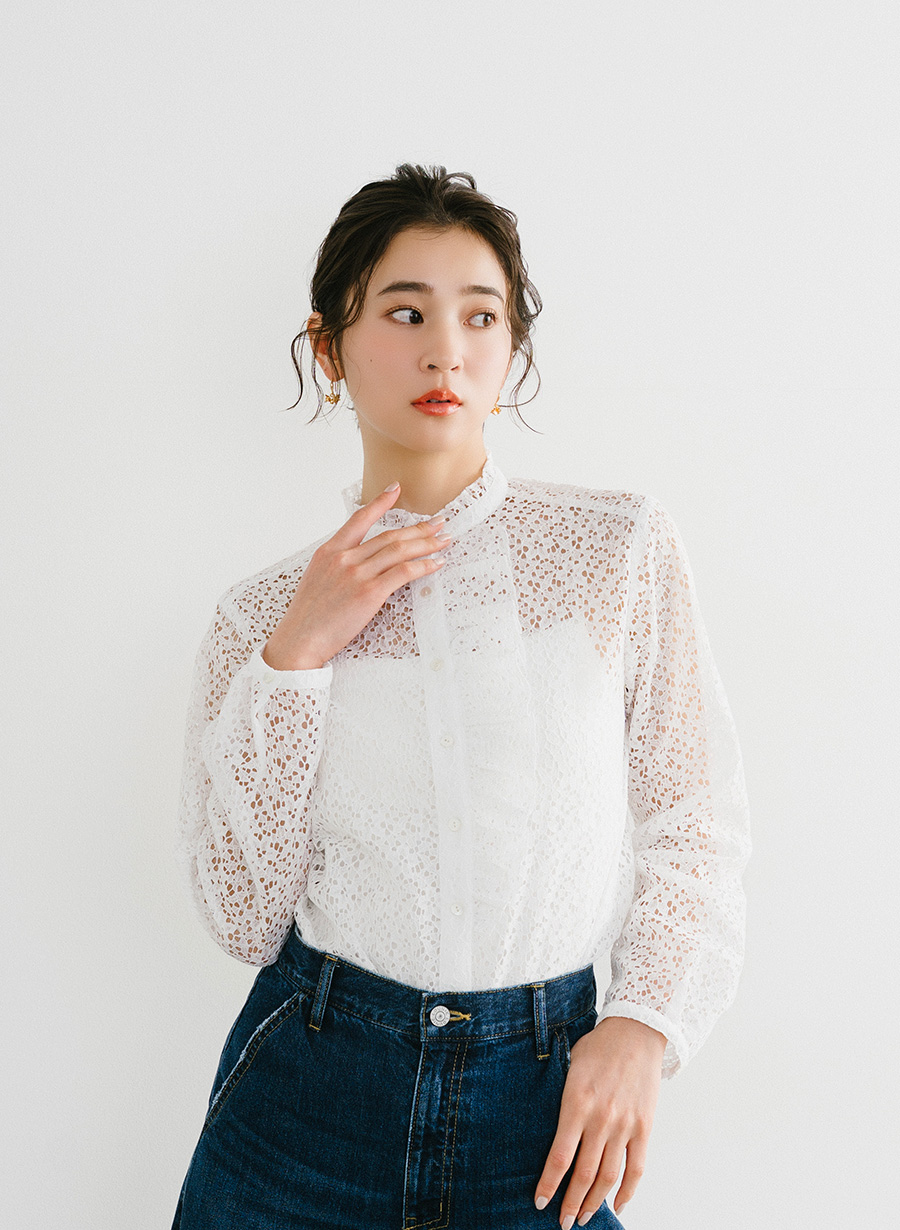 フリルレースブラウス｜LOUNIE（ルーニィ）公式サイト／公式オンライン