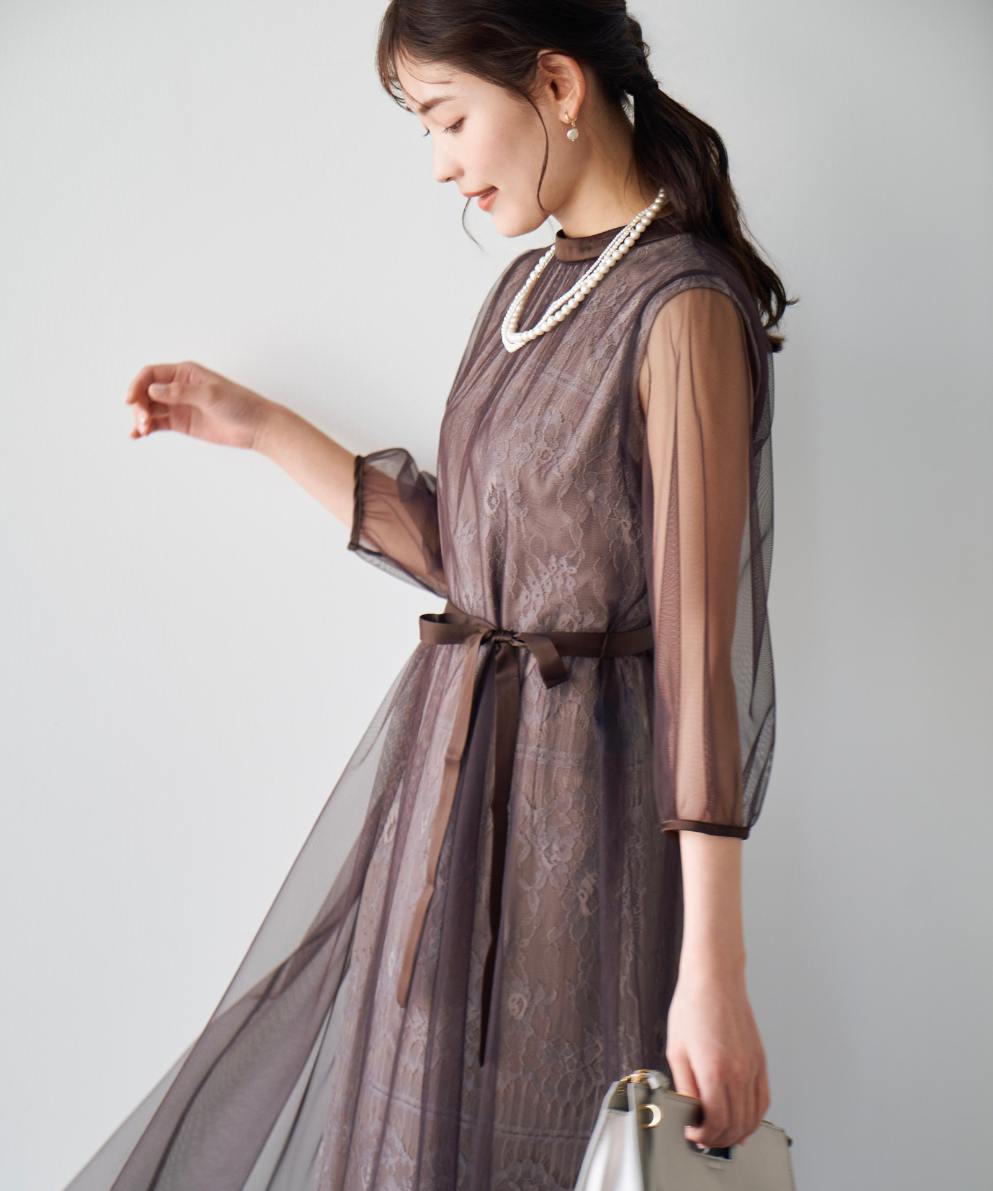 追加】レース&チュール重ね催事ワンピース｜Stola.（ストラ）公式通販