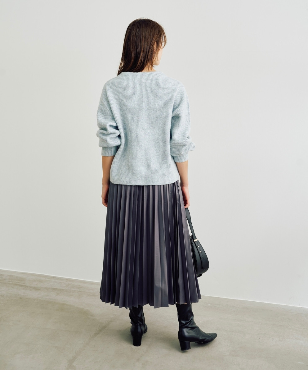 片畦スパンコールボトルネックニットプルオーバー｜Stola.（ストラ