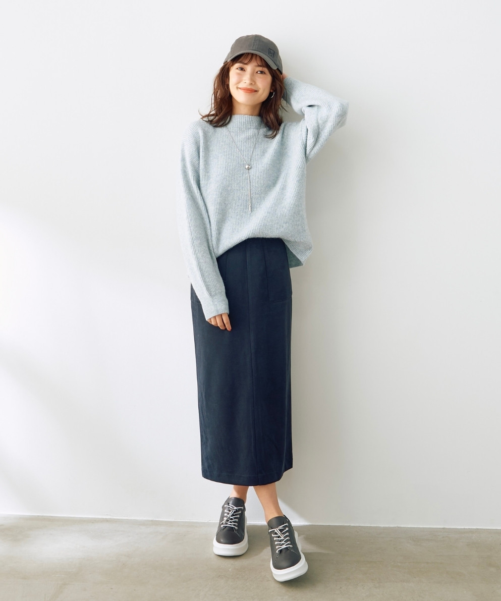 片畦スパンコールボトルネックニットプルオーバー｜Stola.（ストラ