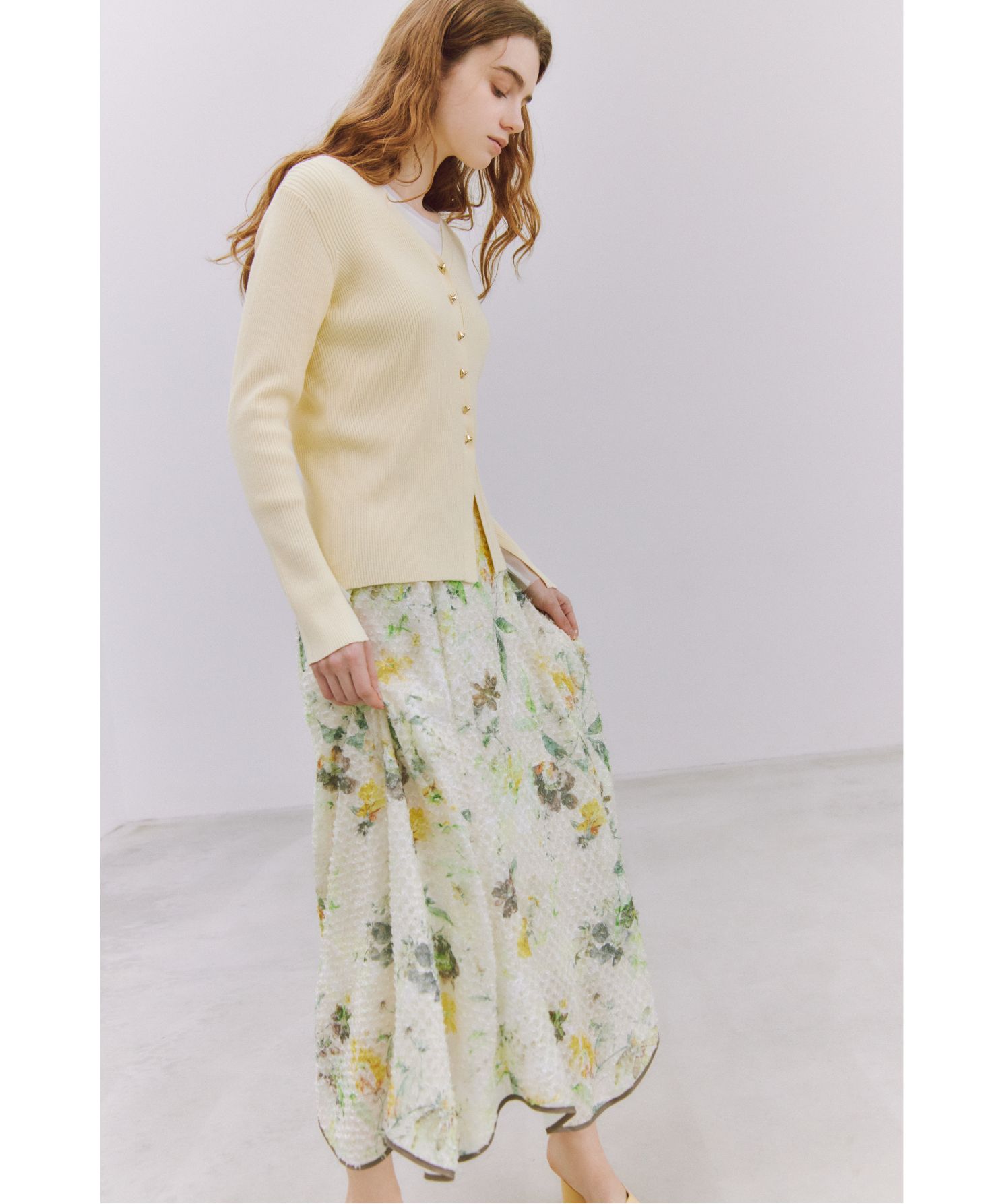 カットジャカードプリントイレヘムスカート｜Stola.（ストラ）公式通販