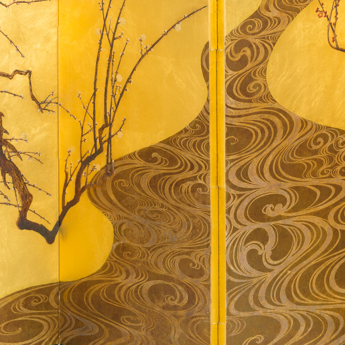 四曲小屏風 紅白梅図 | HAKUICHI BUSINESS｜日本らしい金箔のお土産や