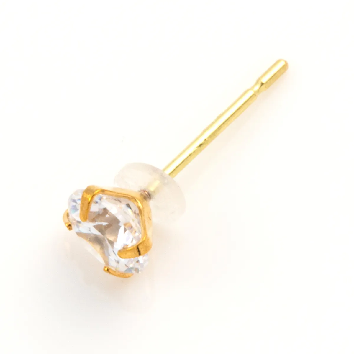 日本製ピアス K18ポスト キュービック 4mm 金属アレルギー対応ピアス