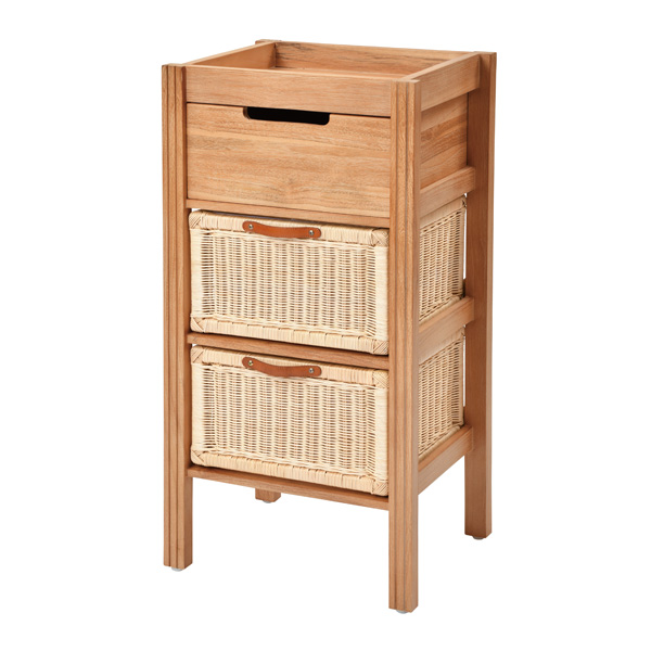 G843XP チーク無垢材とラタンのランドリーチェスト | 【SR-net