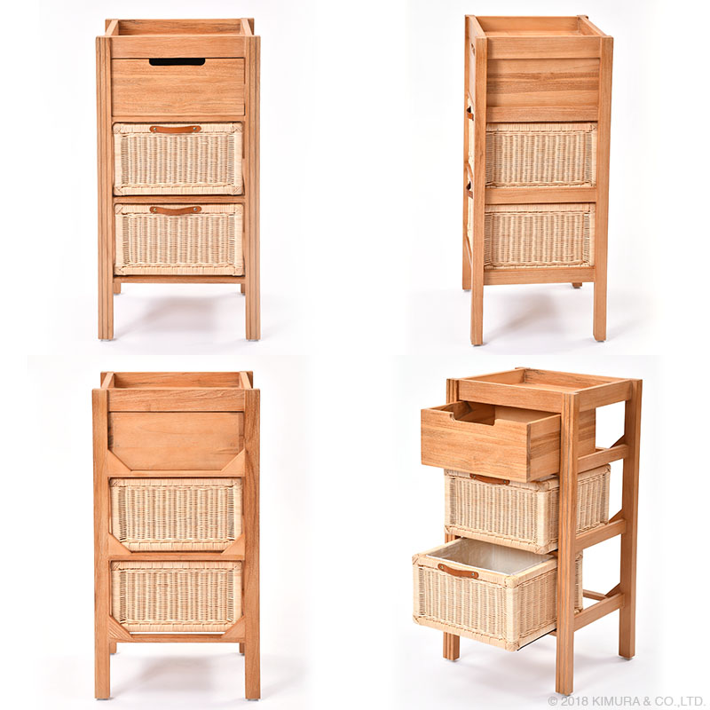 G843XP チーク無垢材とラタンのランドリーチェスト | 【SR-net