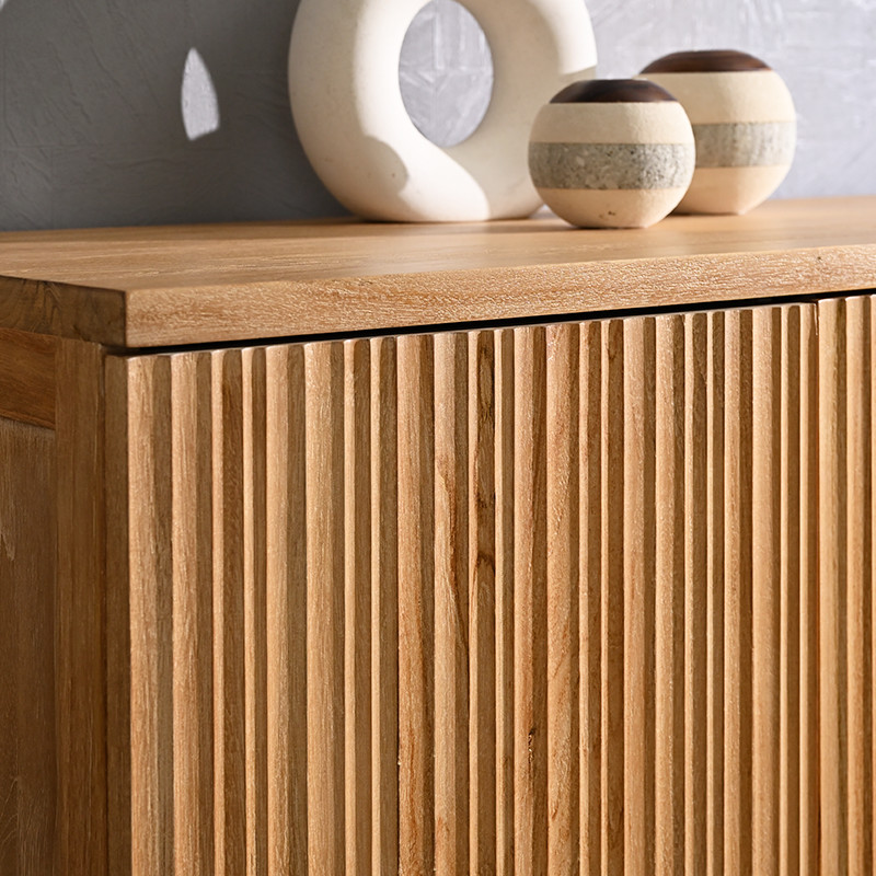 チーク 無垢材 リブキャビネット 幅80cm G662XPを激安で販売する京都の