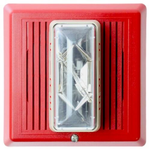 Edwards EST 757-8A-T Temporal Horn-Strobe, 110cd, Red | FireAlarm.com