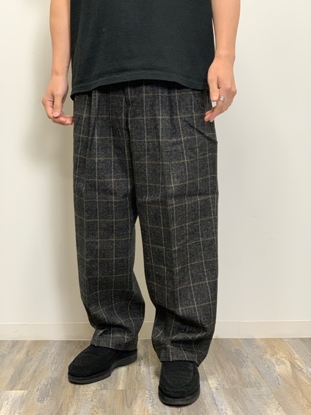 COOTIE / Melange Wool 2 Tuck Trousers