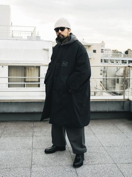 COOTIE PRODUCTIONS / Padded Over Coat -Black-