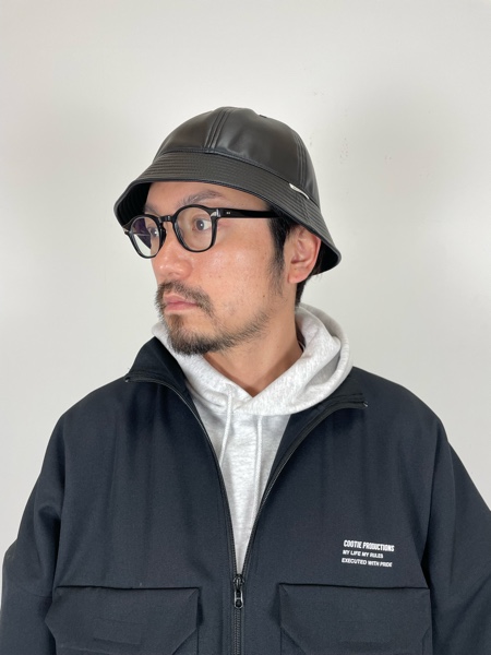 COOTIE / Fake Leather Ball Hat -Black-