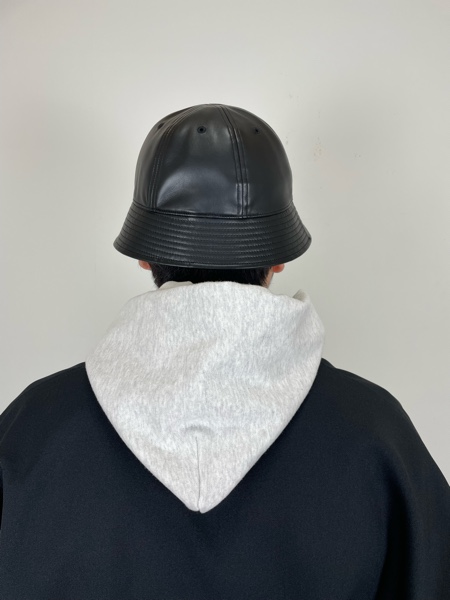 COOTIE / Fake Leather Ball Hat -Black-