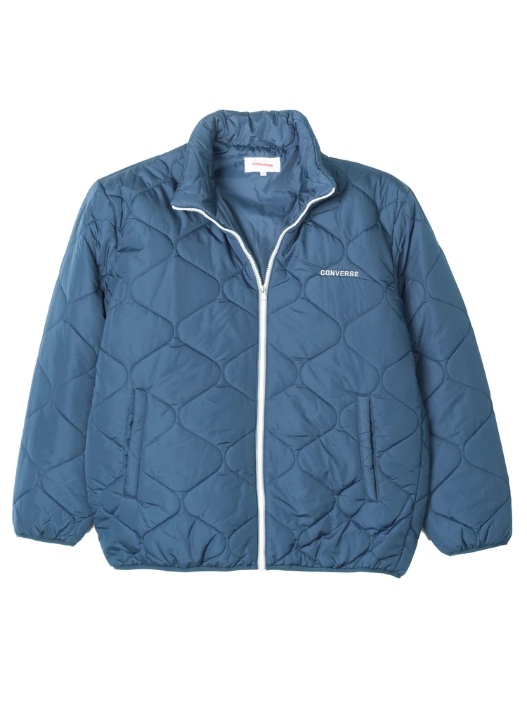 ブラック 【CONVERSE(コンバース)】ウエーブキルトスタンドブルゾン