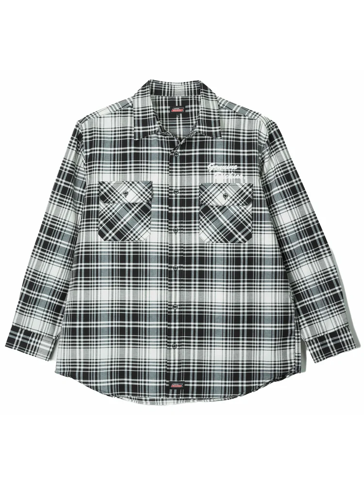 オフホワイト 【GENUINE DICKIES】オックスチェックシャツ