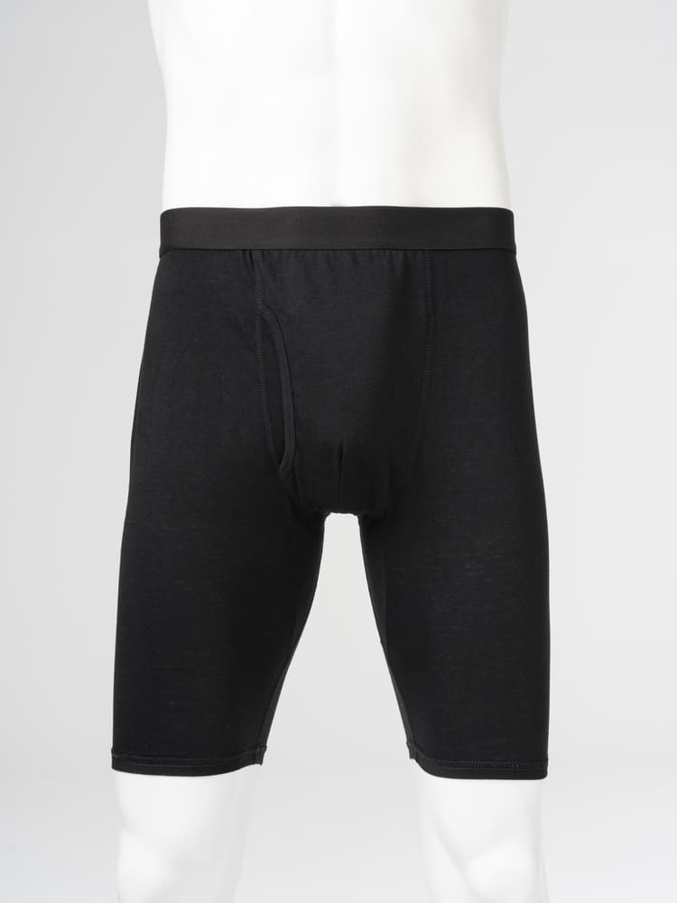 ブラック 【3L-5L】綿混ボクサーパンツ ロング丈 | フォーエル公式通販