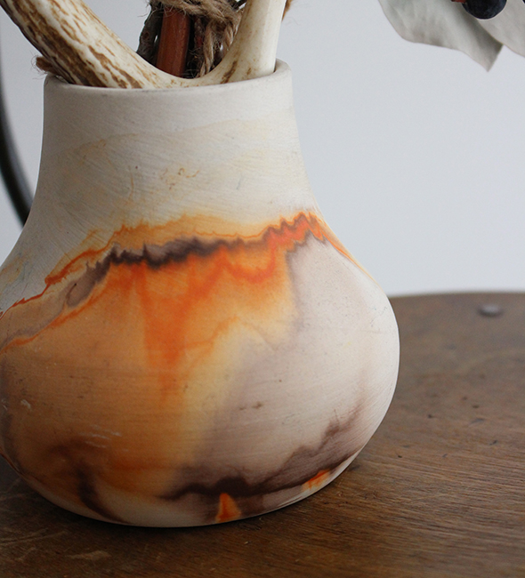 VINTAGE】Nemadji Pottery Flower Base ”Made In USA” ネイティブ