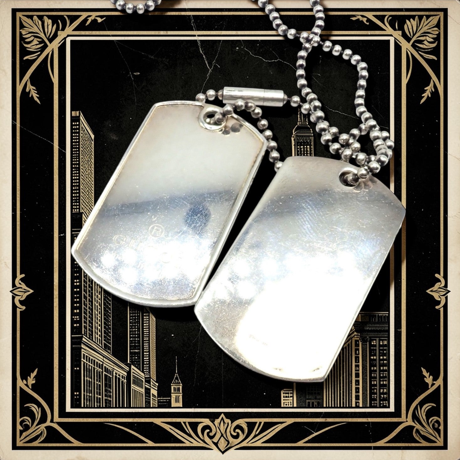 Authentic! Gucci Sterling Silver Double Dog Tag Necklace | Fortrove