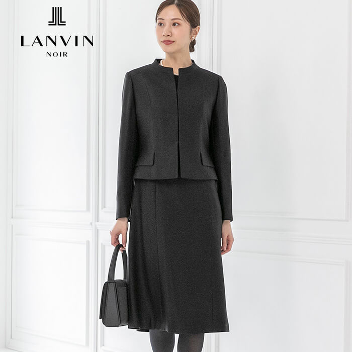 サテンアクセントを加えたロングジャケット 9号・ブラック｜東京