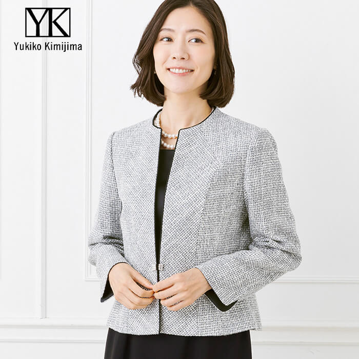 洗練された印象のラメツイードジャケット 11号・チドリ｜東京