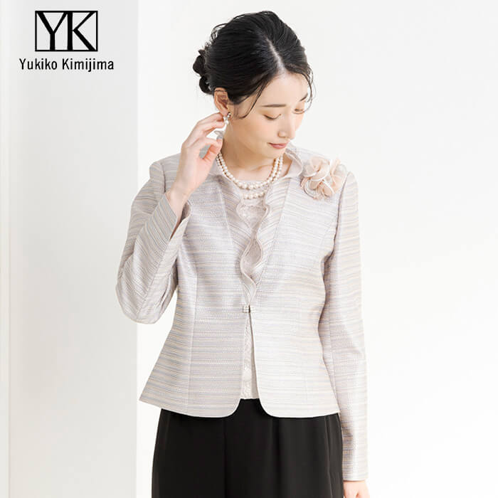 胸当て付きフォーマルジャケット 11号・ピンク｜東京ソワール