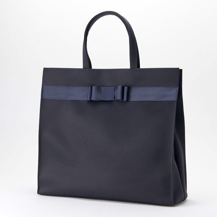 撥水加工】ビッグサイズのお受験トートバッグ ・ネイビー｜東京