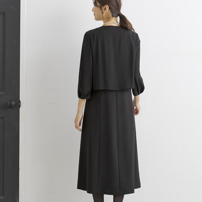 洗える｜トールサイズの前開きアンサンブル 11号・ブラック｜東京