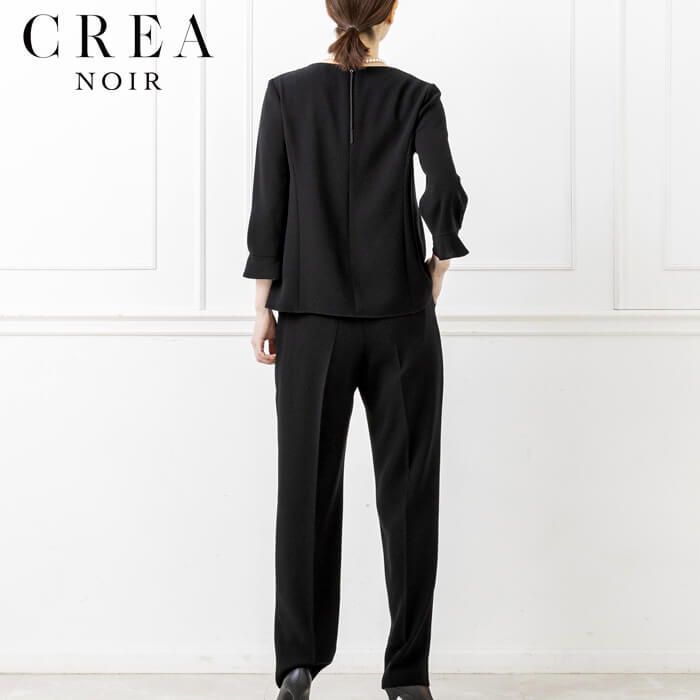 洗える｜ブラウス付きパンツスーツ 11号・ブラック｜東京ソワール