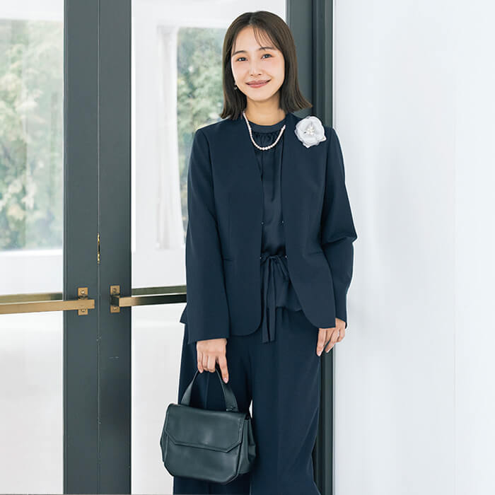 洗える｜大人の頼れるパンツスーツ 13号・ネイビー｜東京ソワール