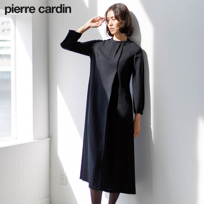 軽い着心地のロング丈アンサンブル 13号・ブラック｜東京ソワール