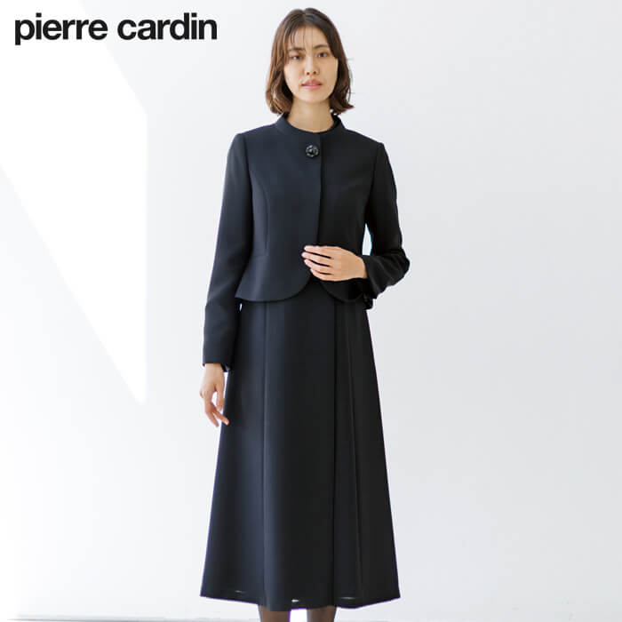 軽い着心地のロング丈アンサンブル 13号・ブラック｜東京ソワール