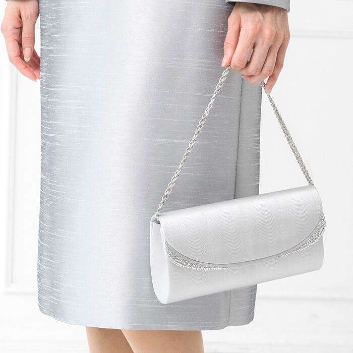 西陣織パーティーバッグ ・シルバー｜東京ソワールオンラインストア