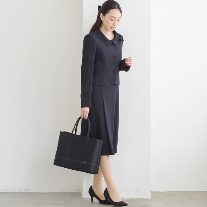 撥水加工】大きめサイズのお受験トートバッグ ・ネイビー｜東京