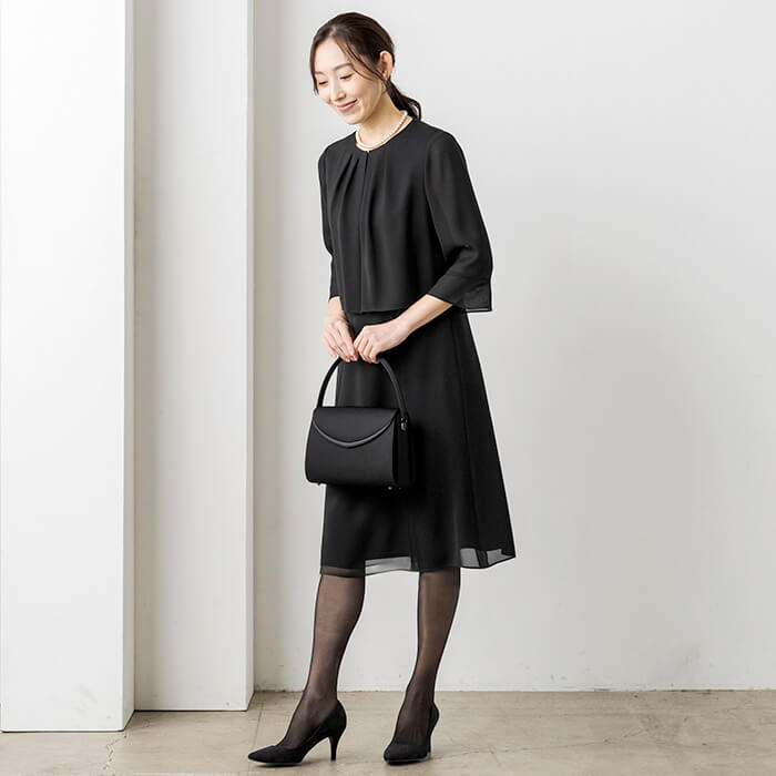 洗える｜涼しく軽やか、夏の定番ワンピース 19号・ブラック｜東京