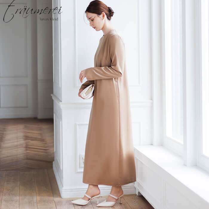 WEB限定｜チュール刺繍ベストとサテンドレスのセットアップ 13号