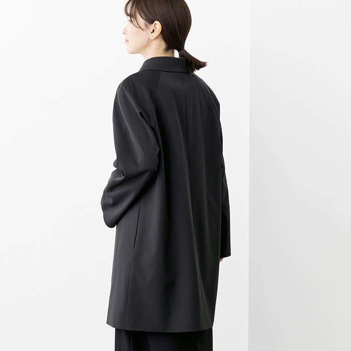 ラグラン仕立てのショールカラーコート 9号・ブラック｜東京ソワール