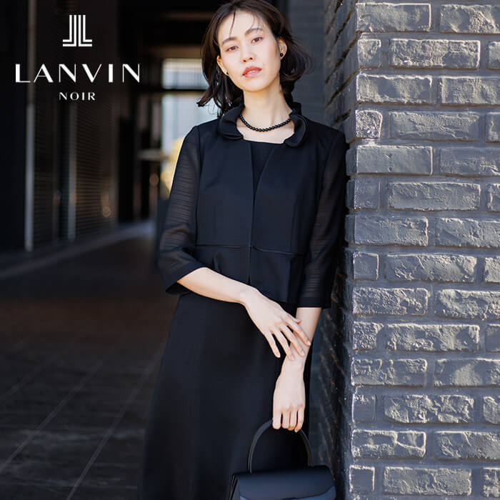 フラワーカラーの絽のフォーマルワンピース 7号・ブラック｜東京