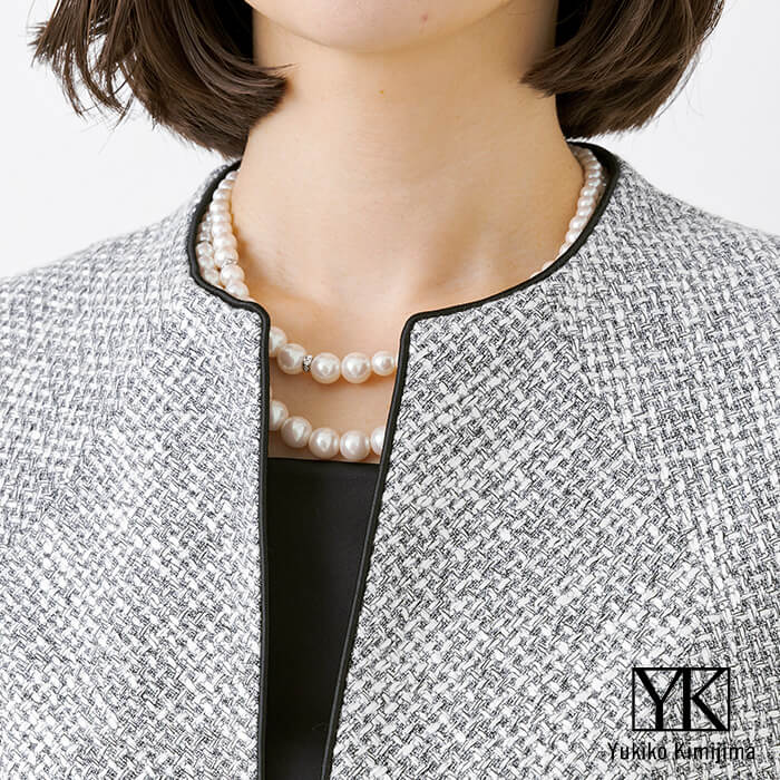 洗練された印象のラメツイードジャケット 11号・チドリ｜東京