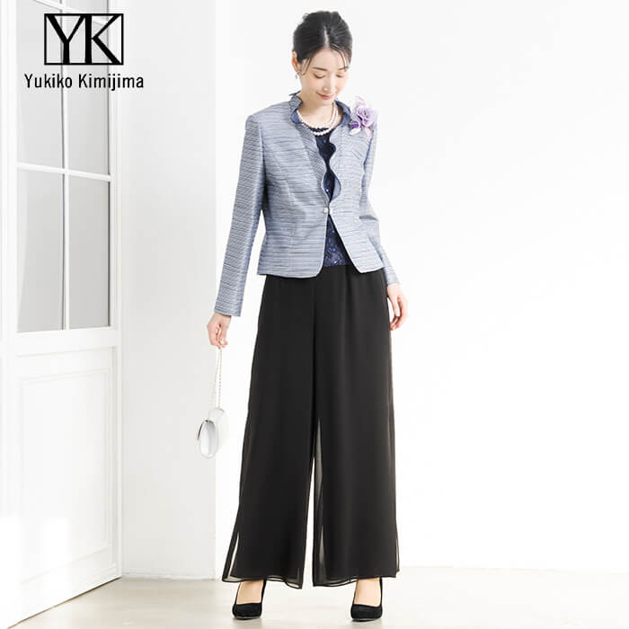 胸当て付きフォーマルジャケット 9号・ネイビー｜東京ソワール