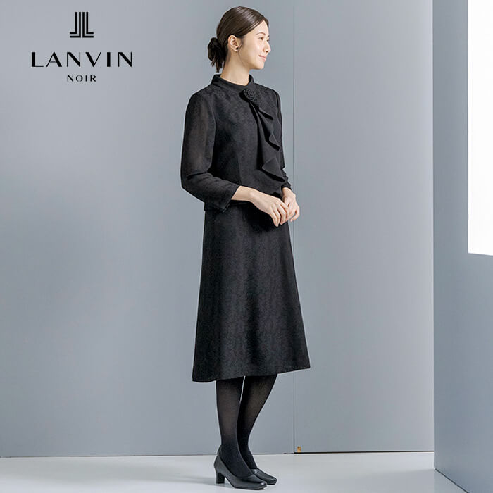 絡み織｜ぼかしフラワージャカードのワンピース 9号・ブラック｜東京