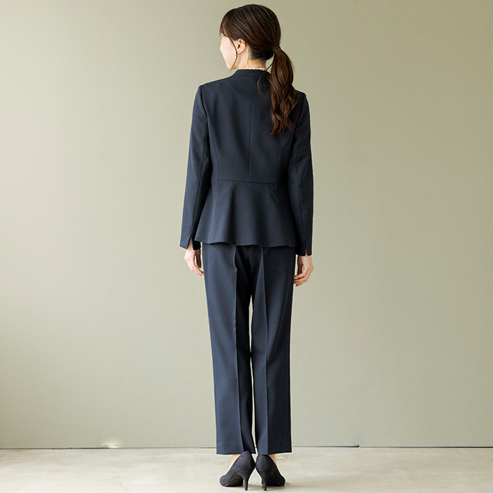 洗える｜定番ネイビーパンツスーツ 9号・ネイビー｜東京ソワール