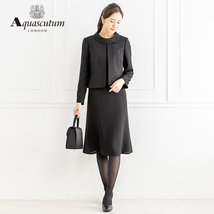 アシンメトリーデザインのアンサンブル 13号・ブラック｜東京