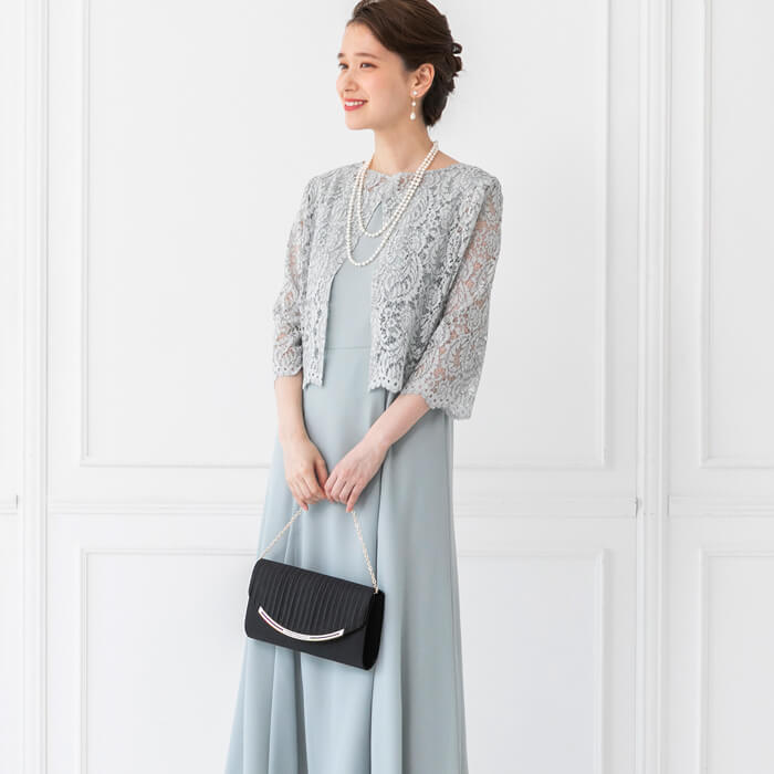 プリーツデザインのパーティーバッグ ・シルバー｜東京ソワール