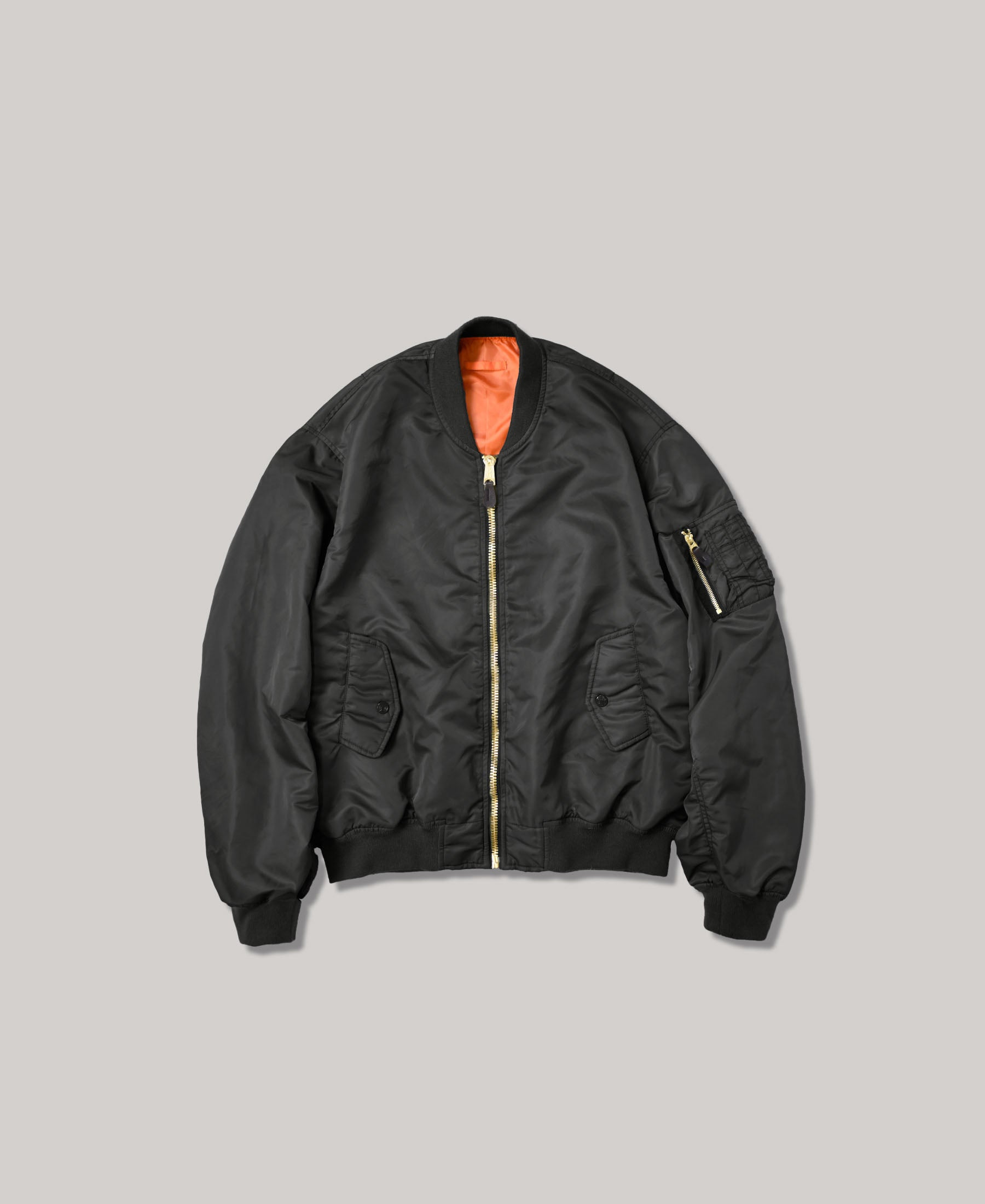 NEW | NON-PADDED VINTAGE WASH BOMBER JACKET | BLACK – F.M.C.D.