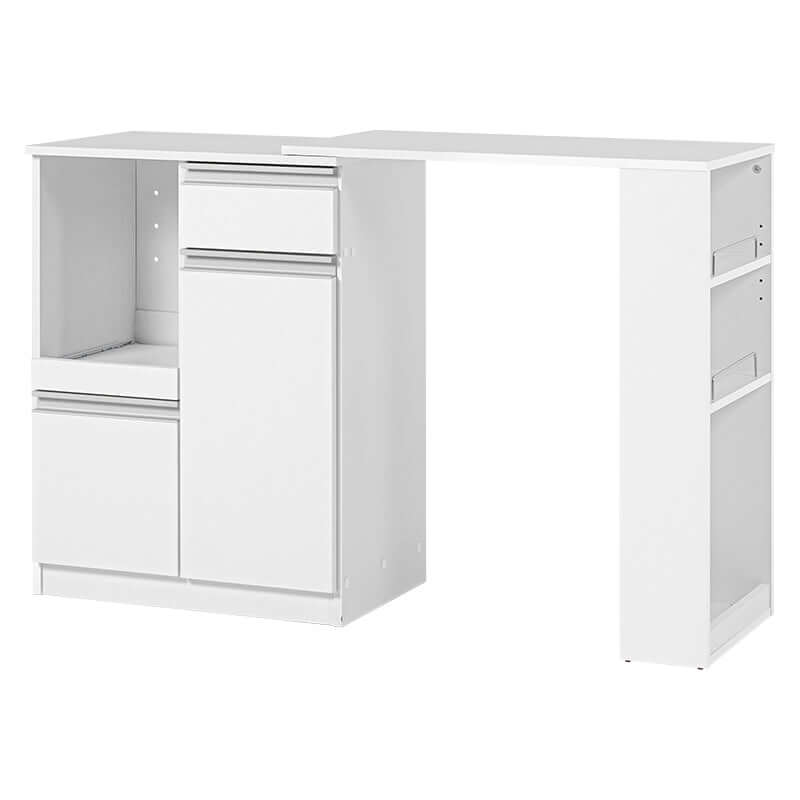 伸縮キッチンカウンター 拡張 幅75cm 125cm 奥行40 収納 - flatoo