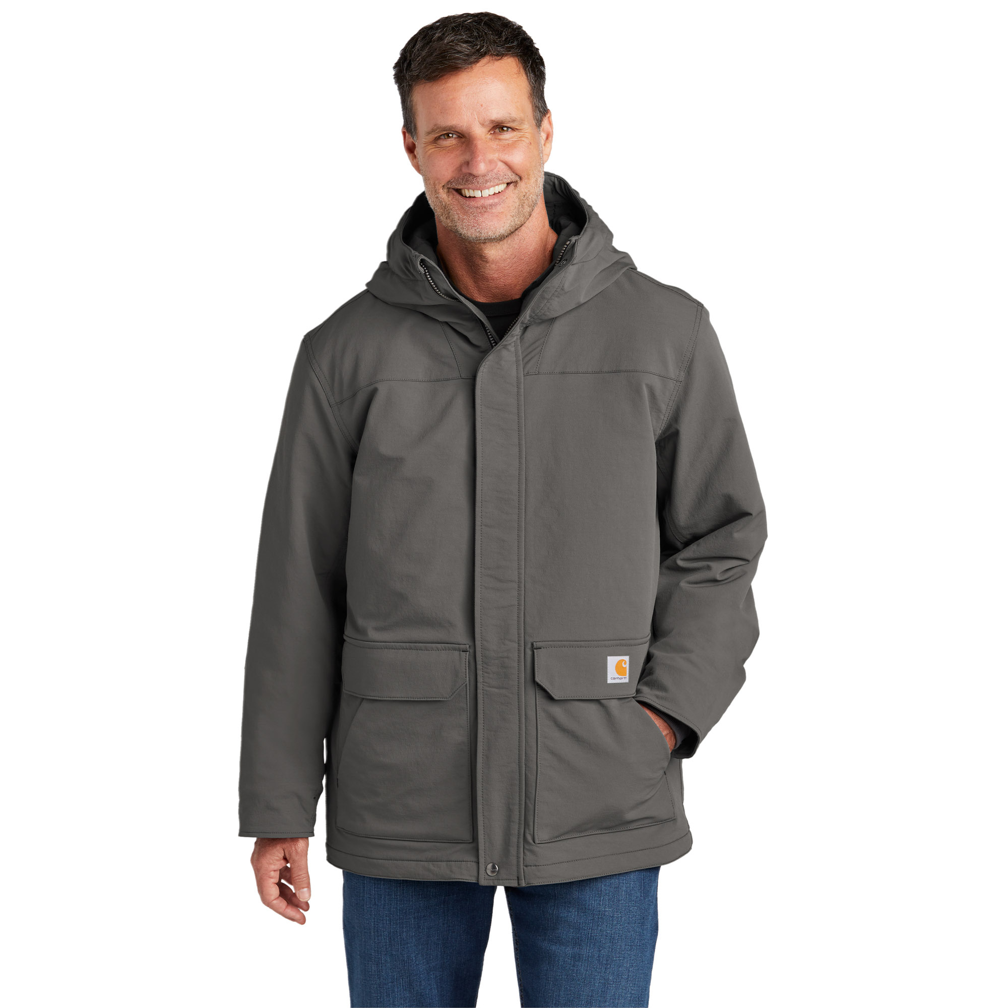 Carhartt CT105533 Super Dux Insulated Hooded Coat - Gravel | Full