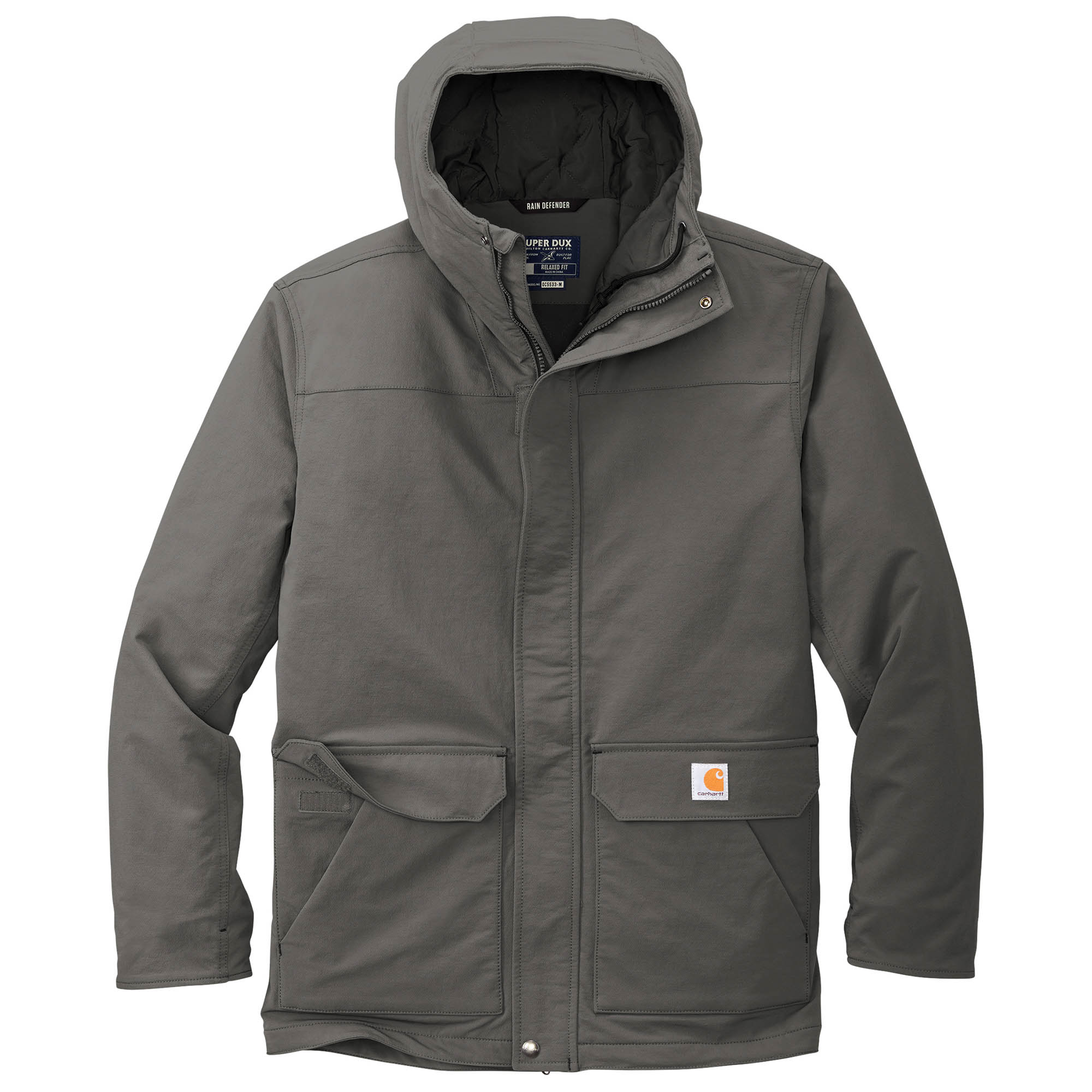 Carhartt CT105533 Super Dux Insulated Hooded Coat - Gravel | Full
