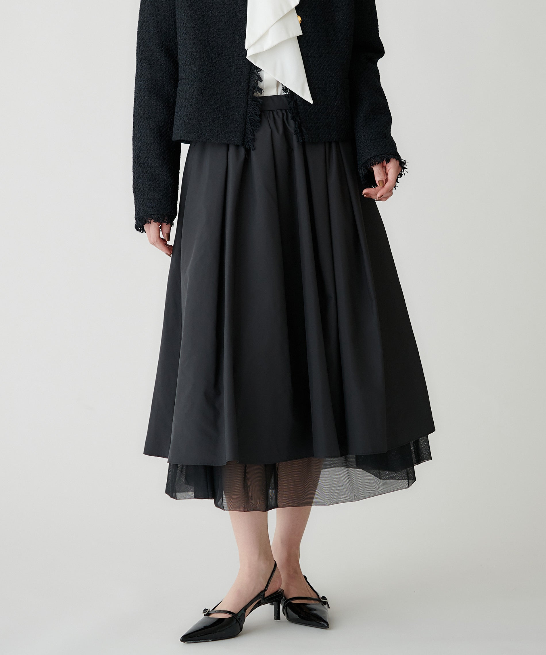 裾チュールタフタスカート – FACE SANS FARD