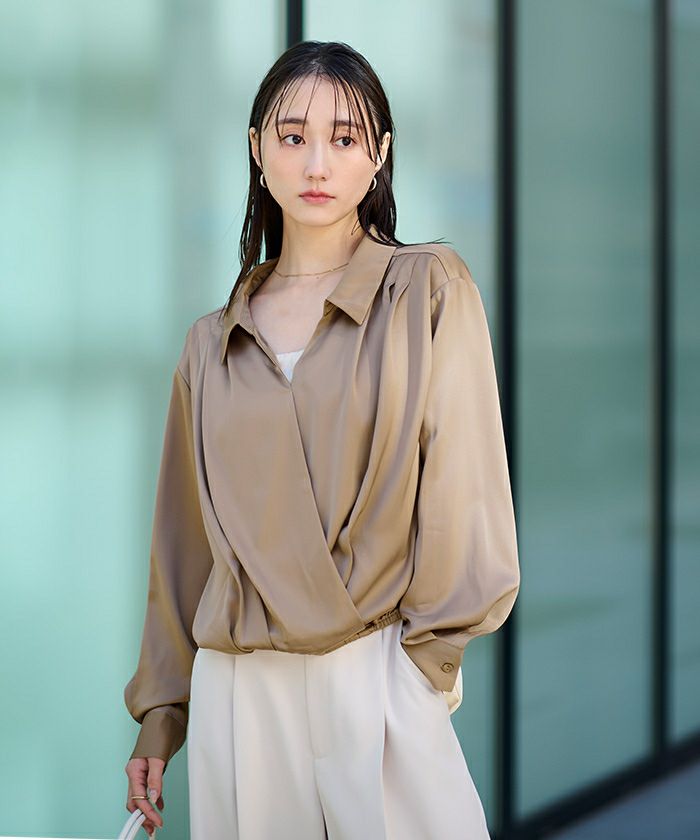 サテンカシュクールブラウス | ur's（ユアーズ）