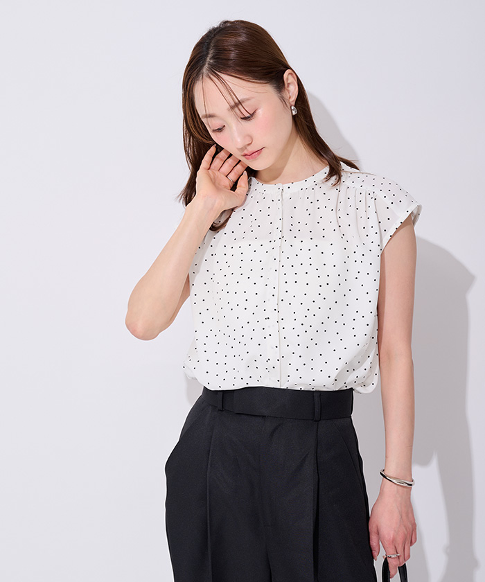 フレンチスリーブバンドカラーブラウス【メール便可／80】 | ur's