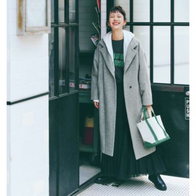 mizuiro ind(ミズイロインド)の【LEE別注】スタンドカラーウールコート